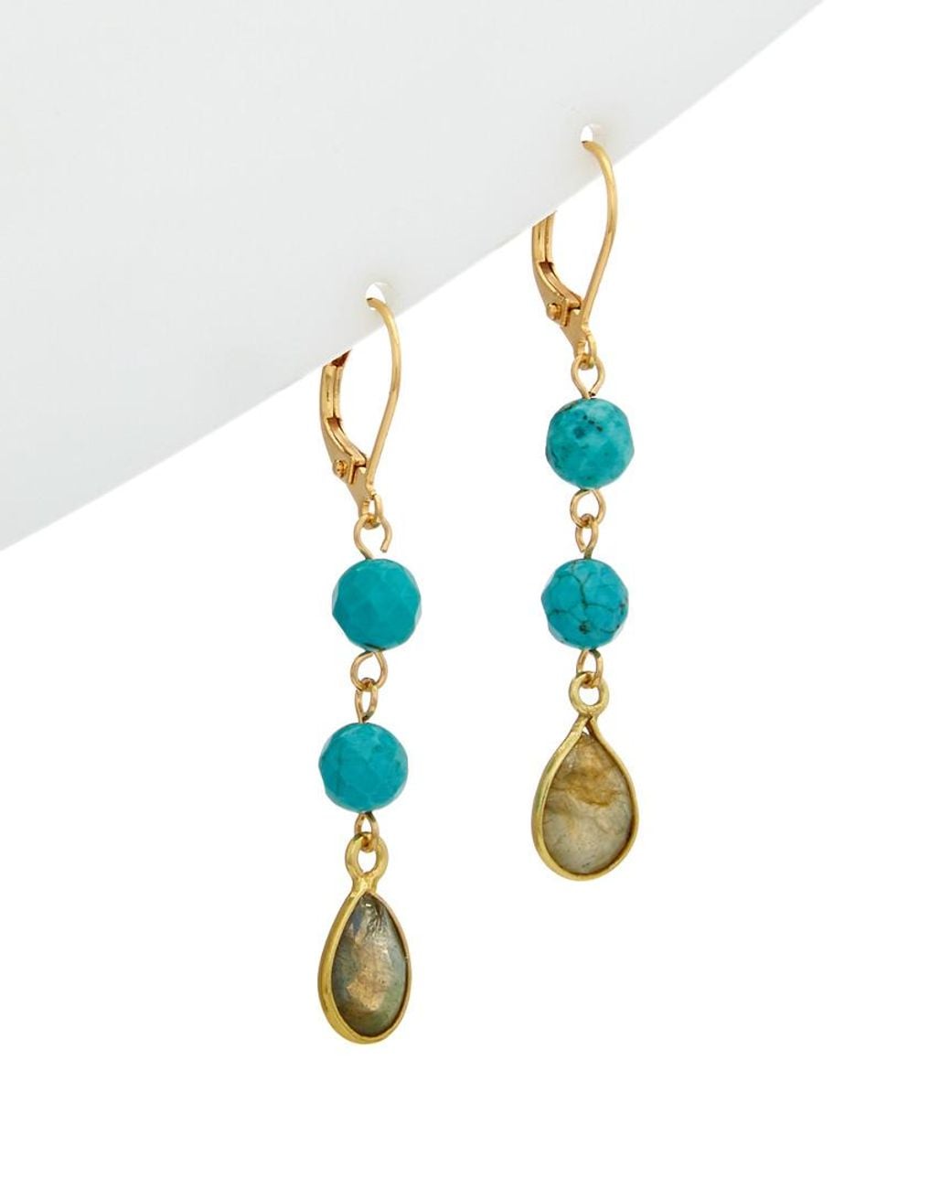 Rachel Reinhardt Jewelry White 14k Over Silver Gemstone Drop Earrings