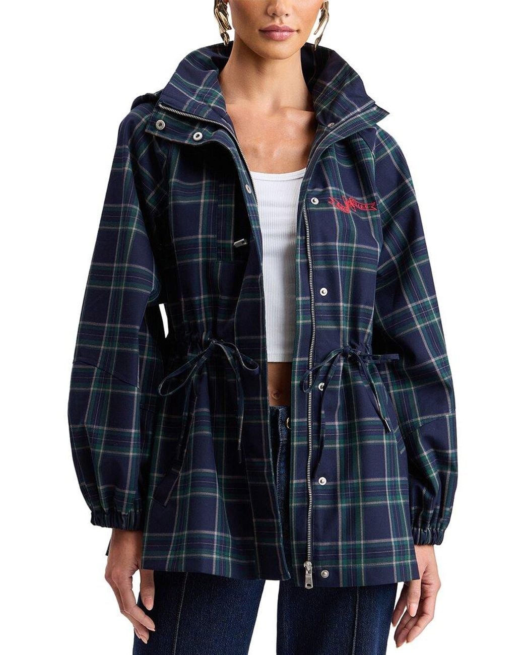 Avec Les Filles Blue Packable Rain Jacket