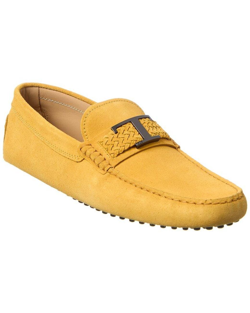 Tod's Yellow Gommini Suede Loafer for men