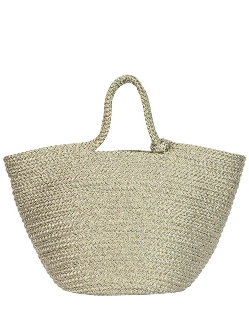 Balenciaga Brown Ibiza Small Leather-Trim Basket Tote