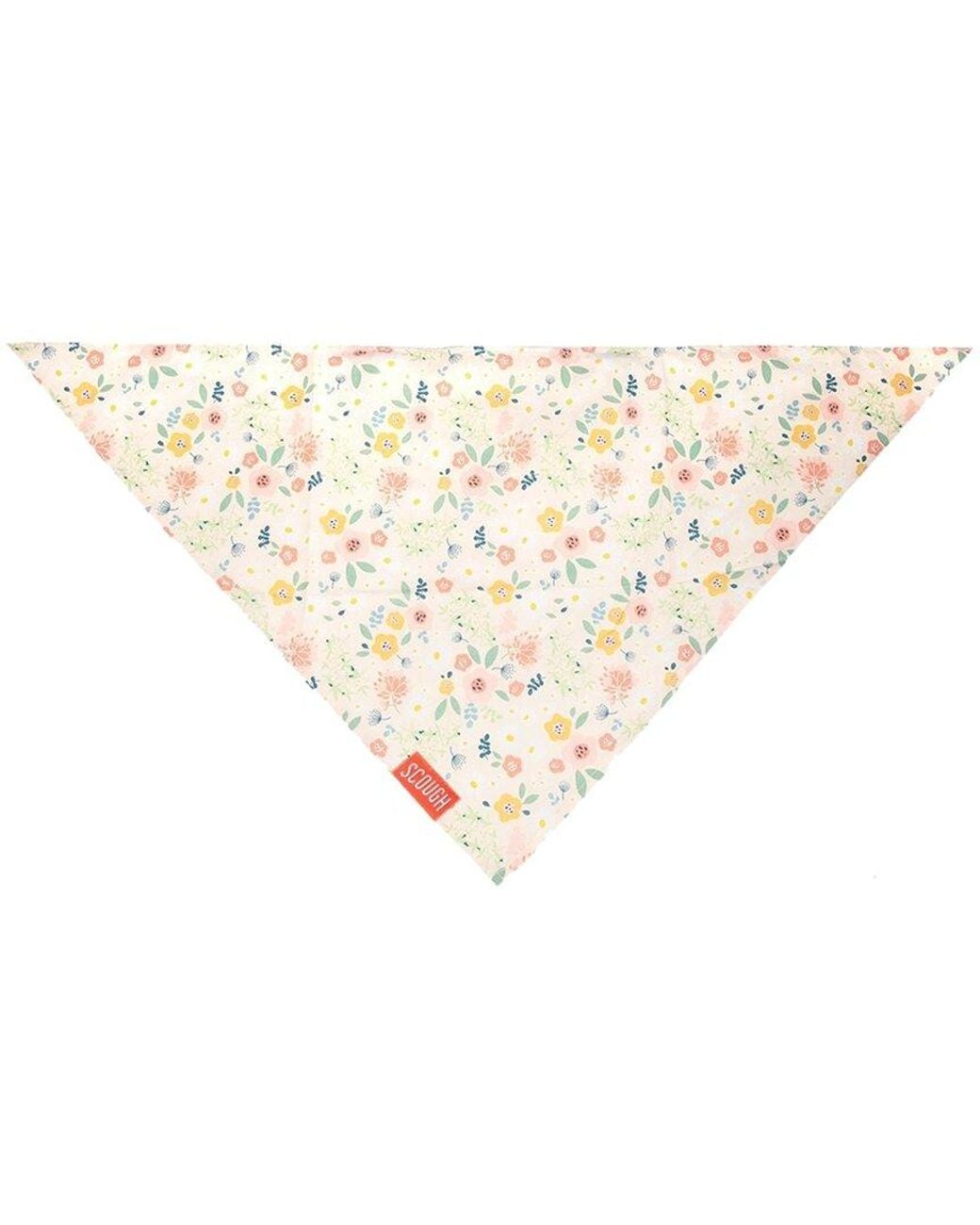Saachi White Floral Triangle Bandana