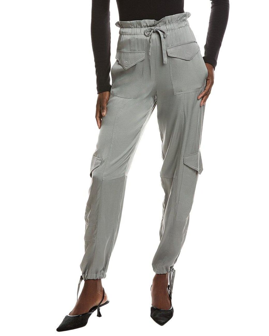 Ganni Gray Washed Satin Pant