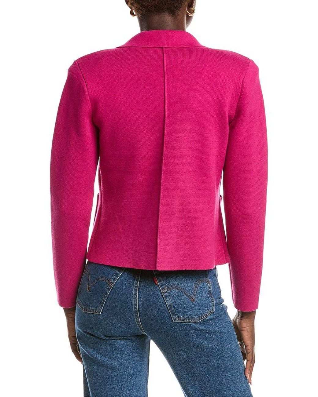L'Agence Red Sofia Knit Blazer