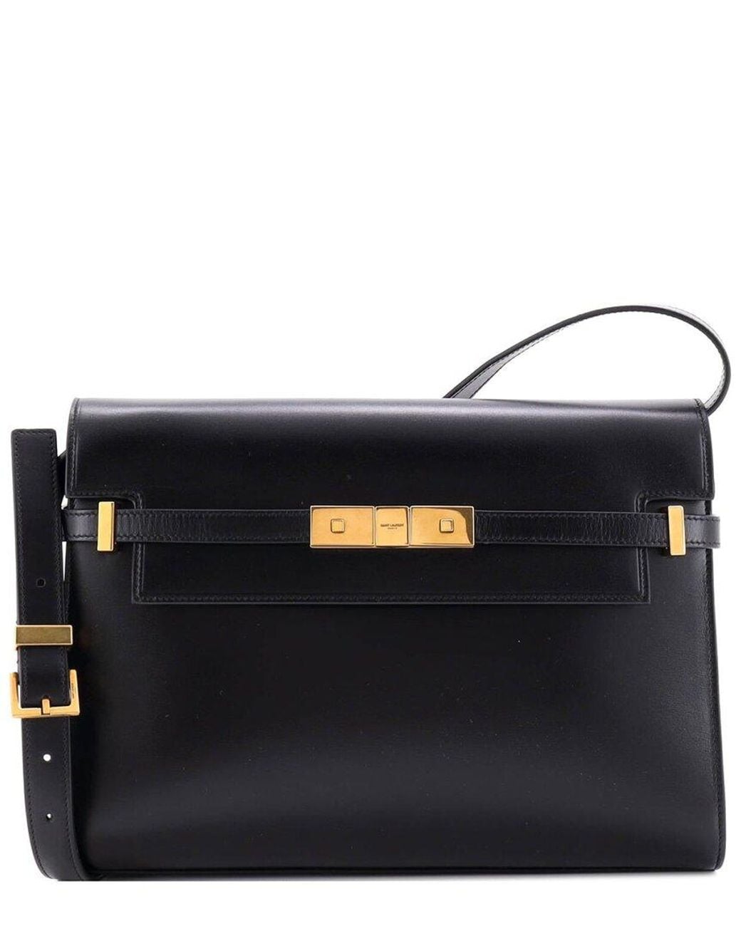 Saint Laurent Blue Leather Manhattan Shoulder Bag Medium (Authentic Pre- Loved)