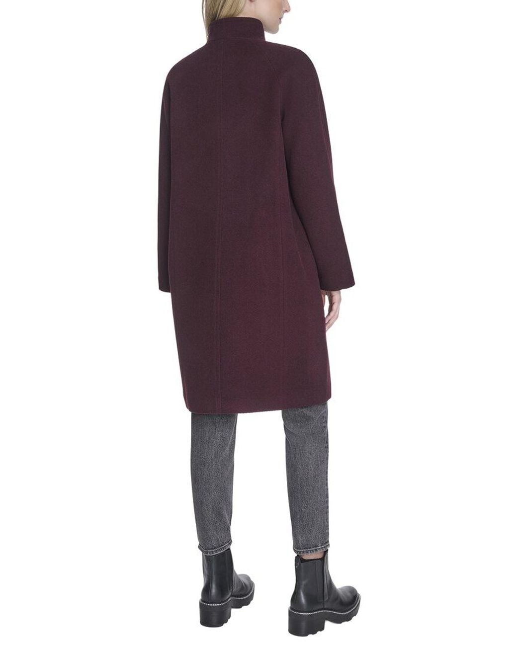 Cole Haan Purple Chevron Wool Coat