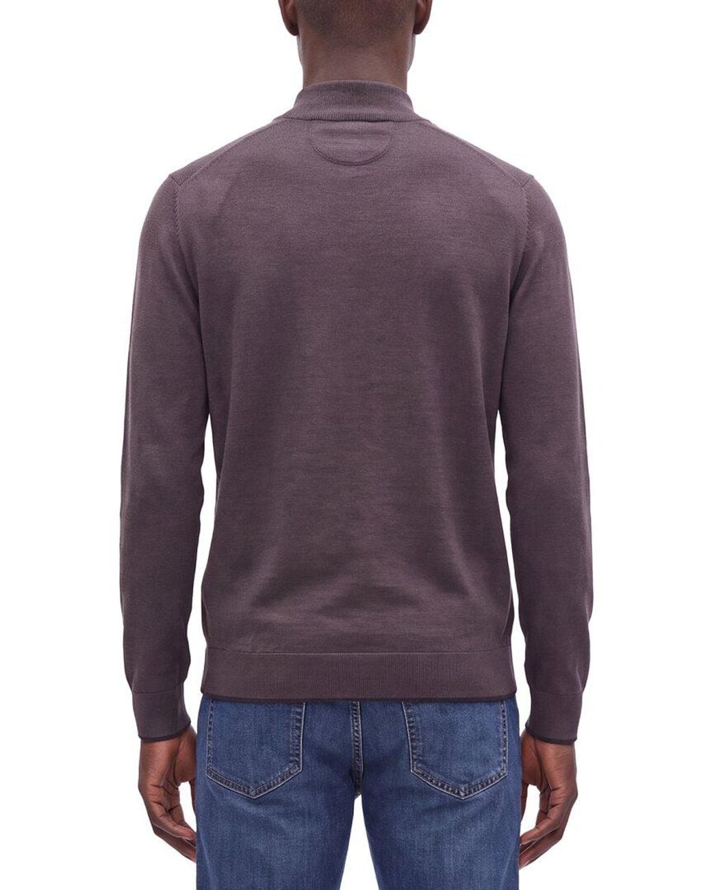 Raffi Purple Jersey Mock Neck Sweater for men