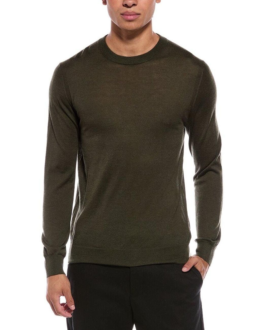 N.Peal Cashmere Green Covent Fine Gauge Cashmere & Silk-Blend Round Neck Sweater for men