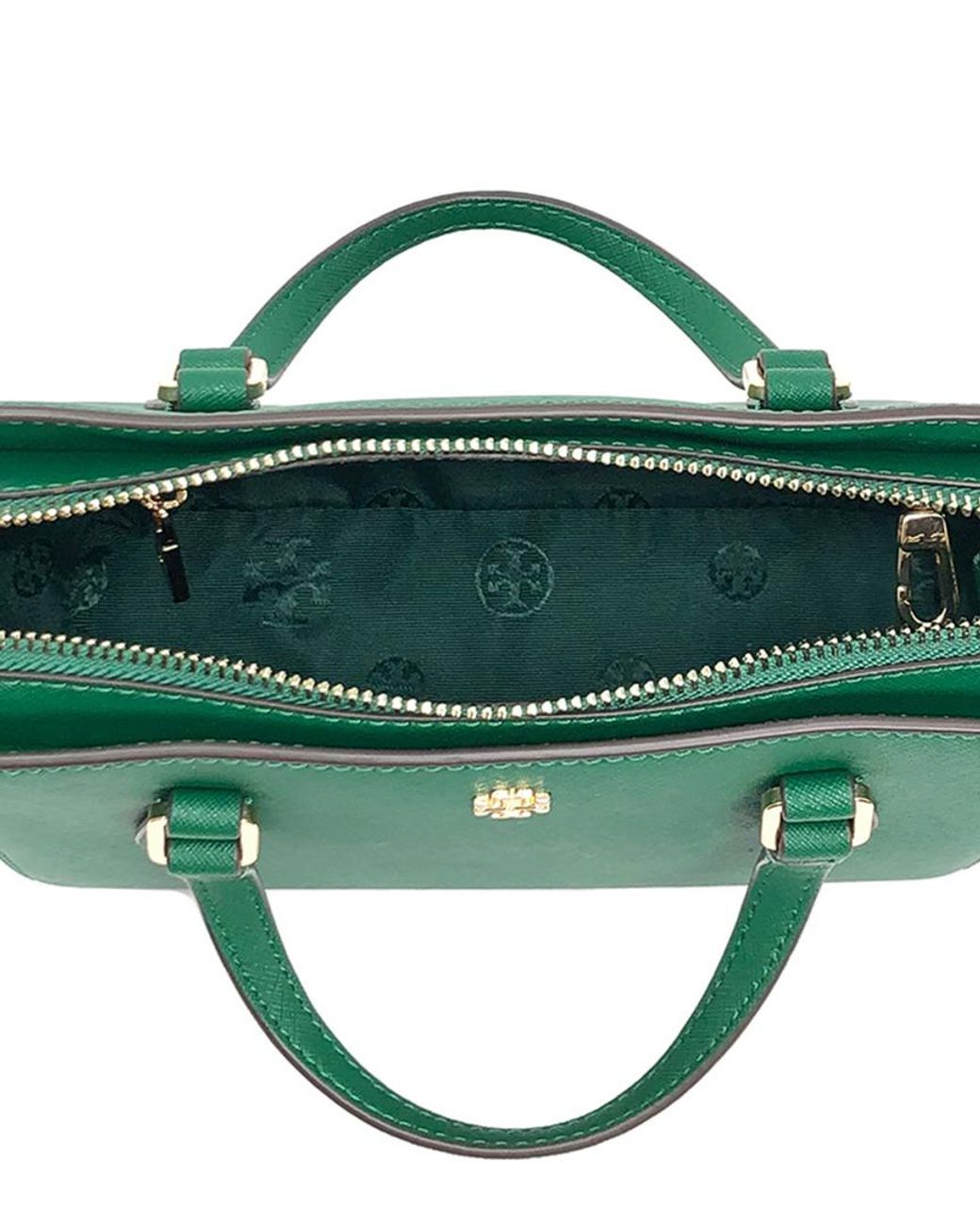 Tory Burch Emerson Mini Leather Tote in Emerald Stone (Green) | Lyst