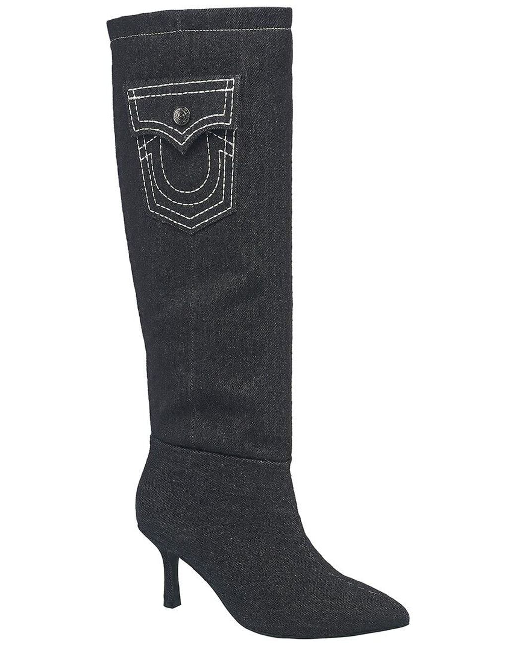 True Religion Black Tall Denim Boot