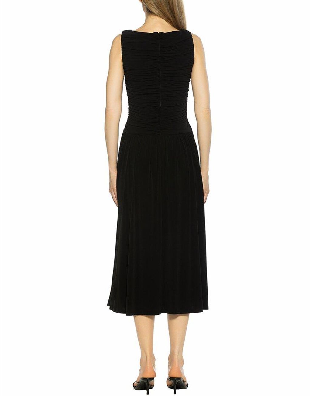 Alexia Admor Black Lumi Portrait Neck Maxi Dress