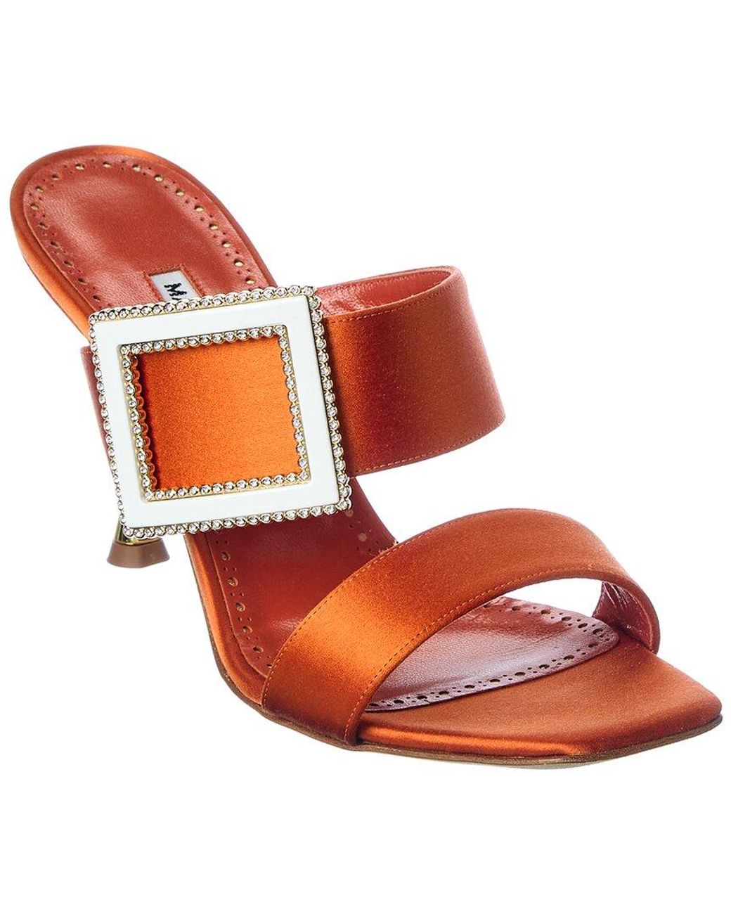 Manolo Blahnik Red Tuliaba 90 Satin Sandal