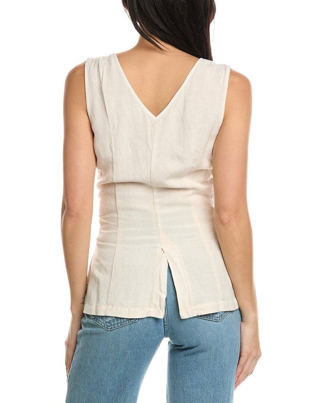 Young Fabulous & Broke White Loa Linen-Blend Vest