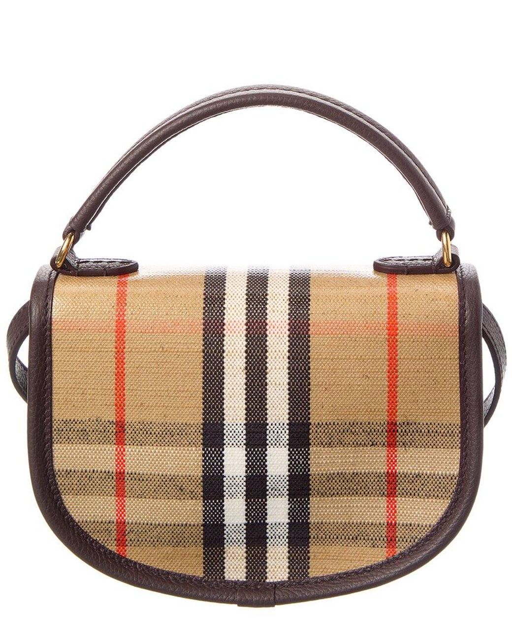 Burberry Brown Highlands Mini Coated Canvas & Leather Shoulder Bag