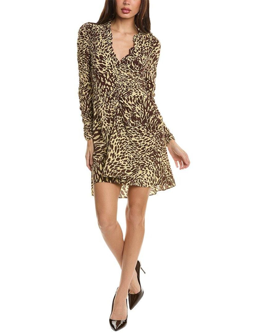 A.L.C. Natural Marcie Silk-Blend Mini Dress
