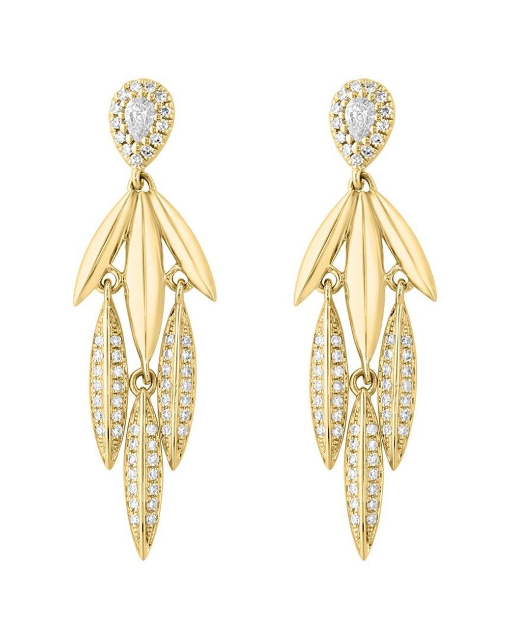 Effy Fine Jewelry Metallic 14K 0.33 Ct. Tw. Diamond Earrings