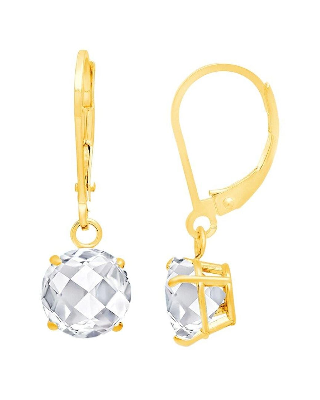 MaxColor Metallic 10k 4.00 Ct. Tw. White Topaz Dangle Earrings