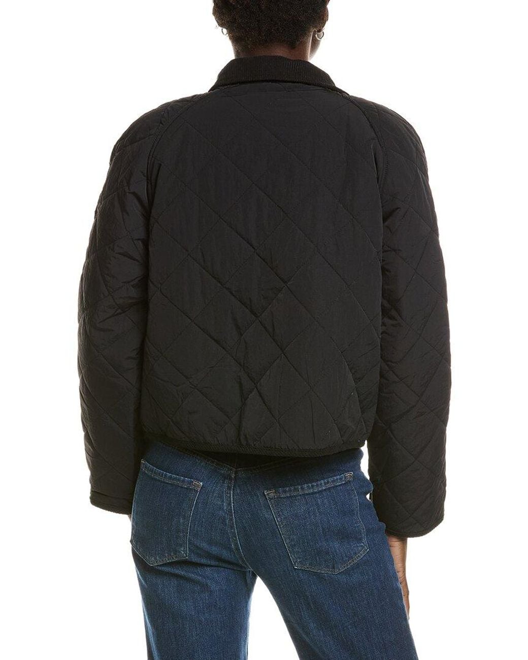 Marion Black Quilted Buttoned Collar Jacket