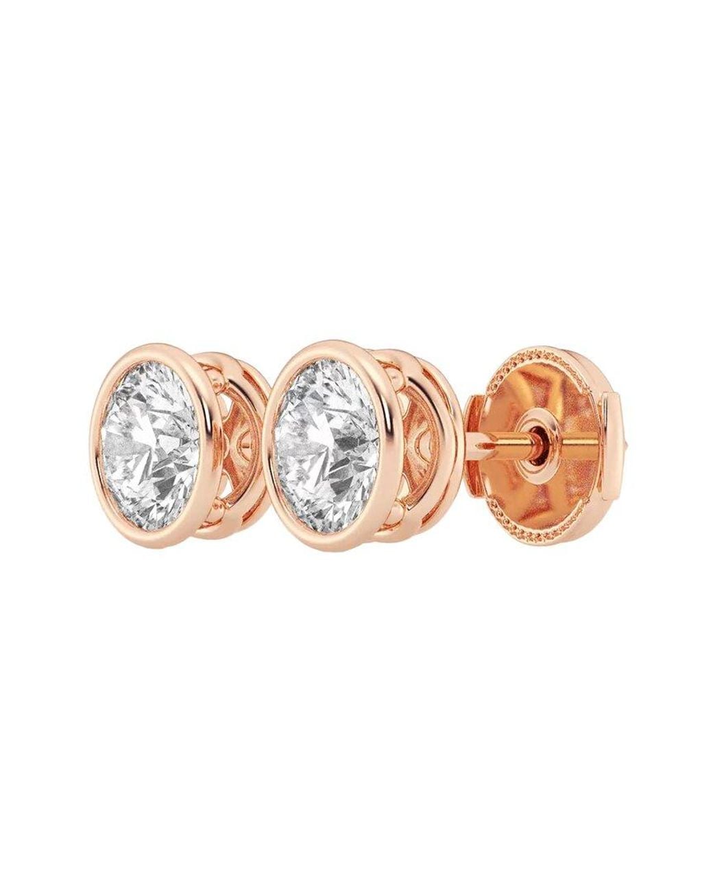 Lab Grown Diamonds White 14K Rose 2.00 Ct. Tw. Lab-Grown Diamond Studs
