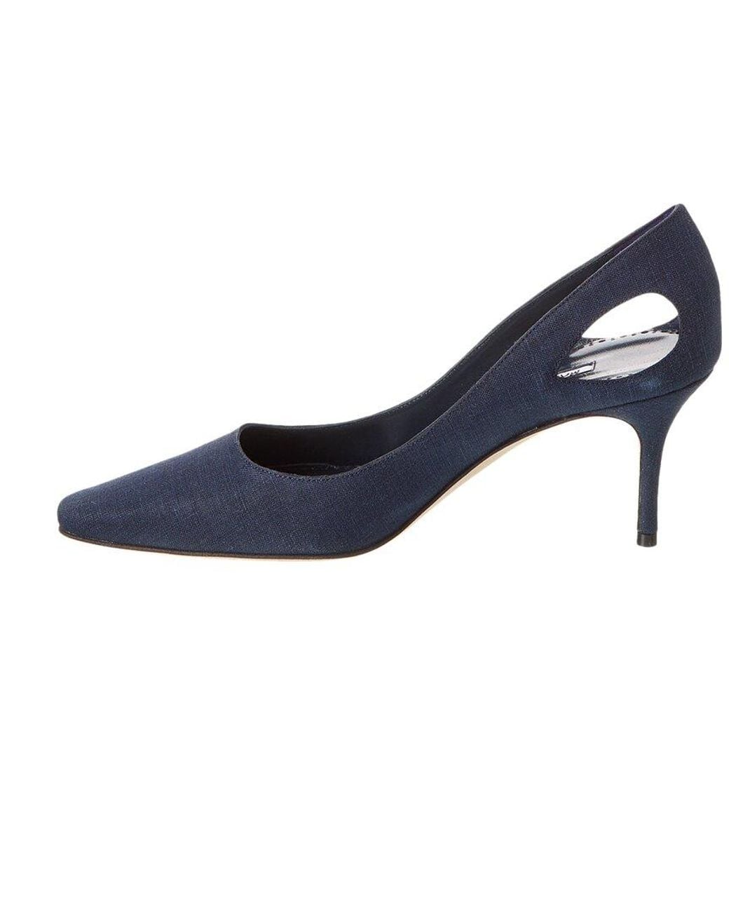 Manolo Blahnik Blue Toplaca 70 Linen Pump
