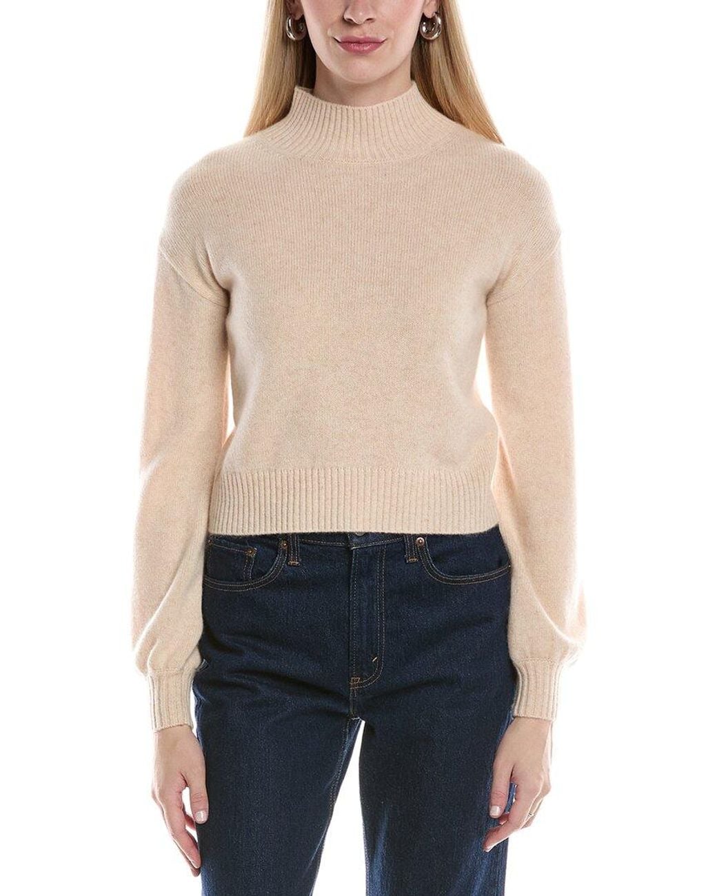 Philosophy Blue Balloon Sleeve Cashmere Sweater