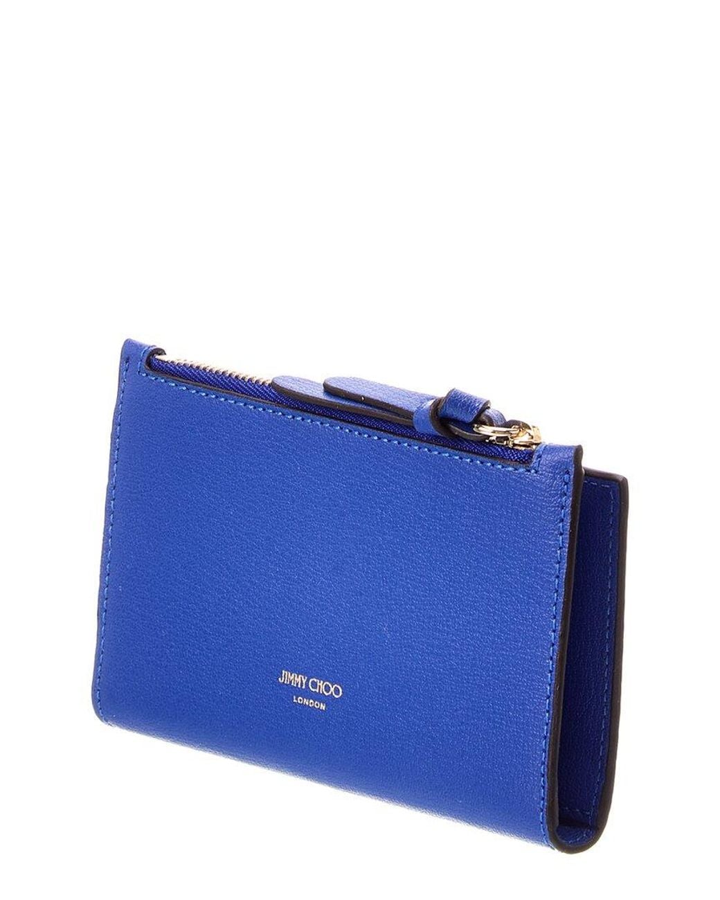 Jimmy Choo Blue Jc Litzy Leather Wallet
