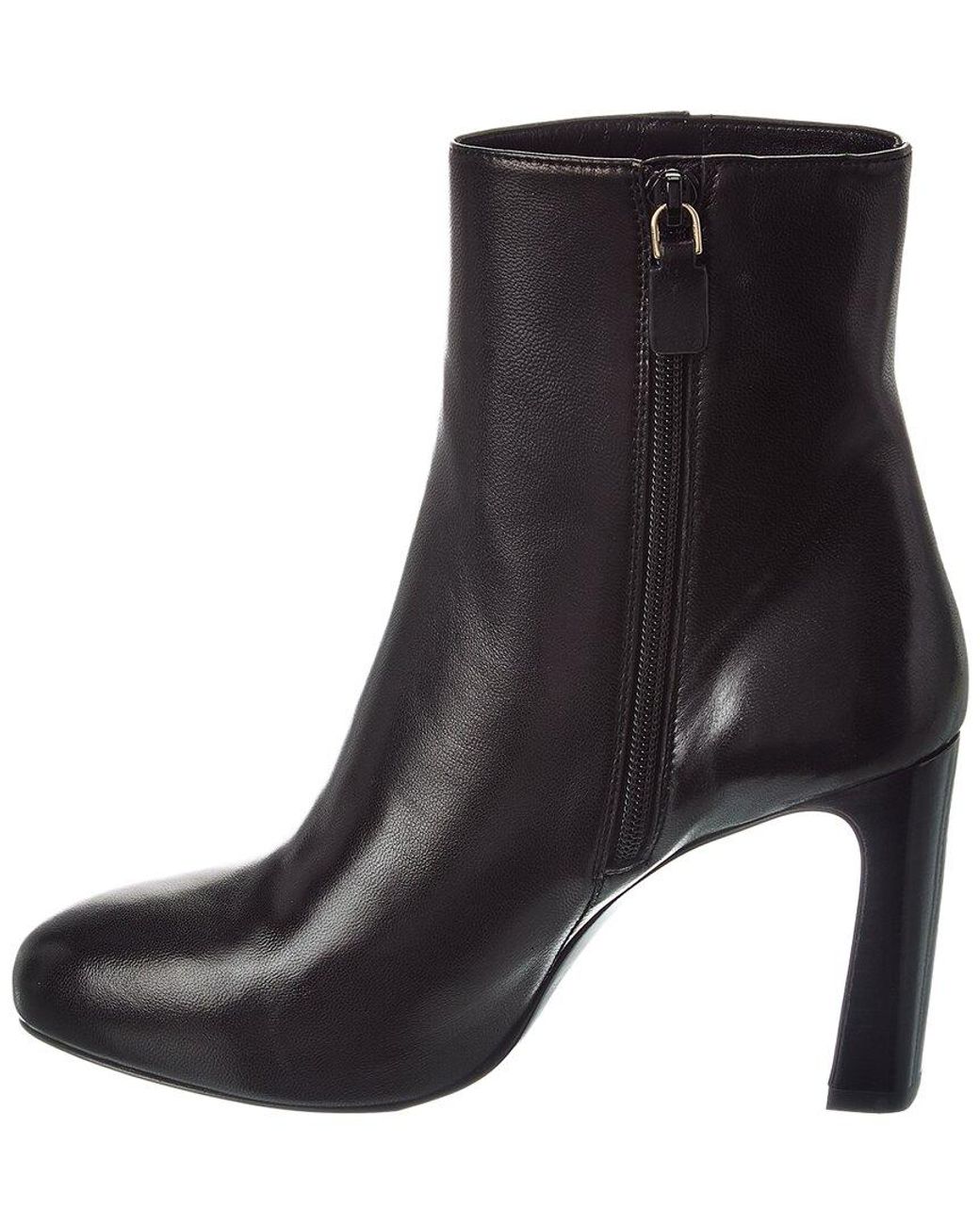 Stuart Weitzman Black Babette Platform Zip Leather Bootie