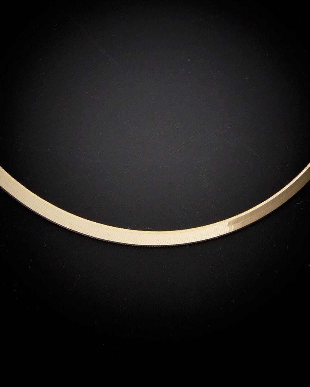 Italian Gold Black 14k Herringbone Chain Necklace