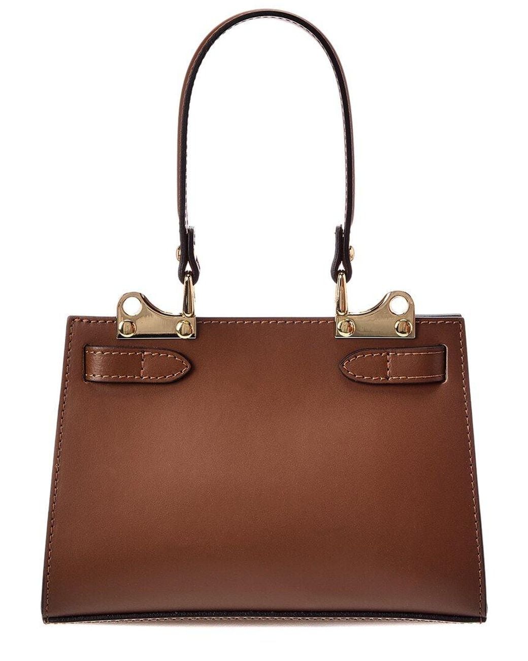 Italian Leather Brown Top Handle Tote