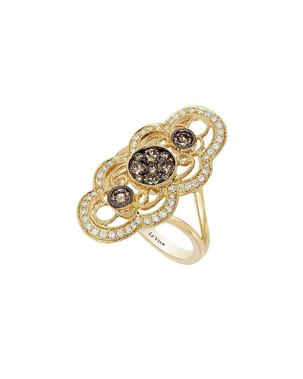 Le Vian Metallic Le Vian Deco Estate 14k 0.89 Ct. Tw. Diamond Half-eternity Cocktail Ring