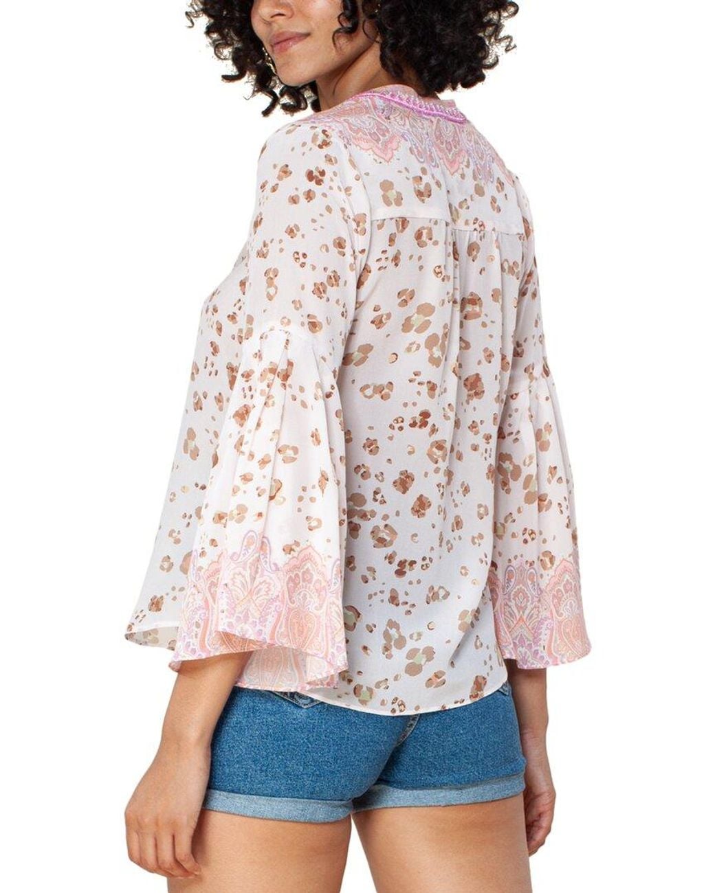 Hale Bob White Silk Top Beaded