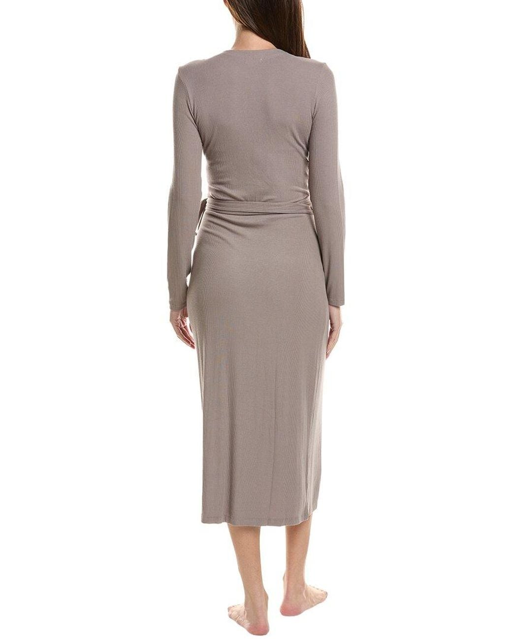 Barefoot Dreams Gray Ultra Soft Rib Wrap Dress
