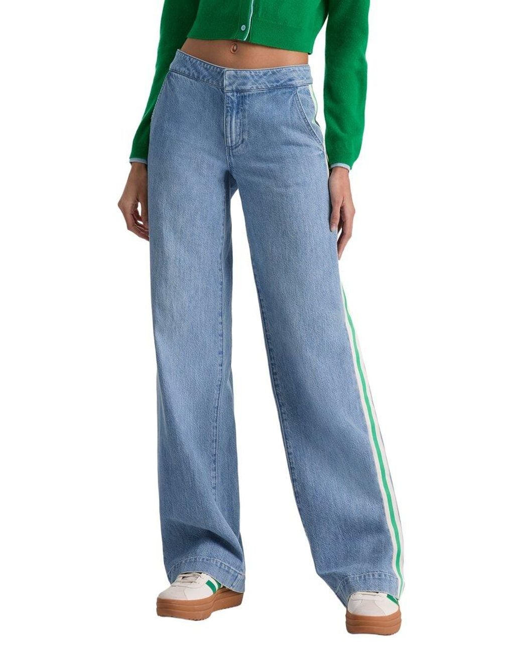 Alice + Olivia Blue Xander Straight Leg Jean