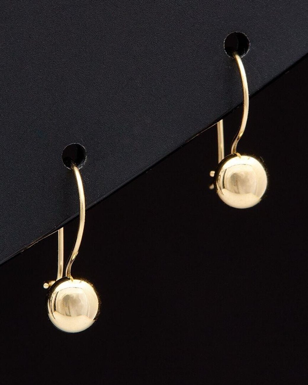 Italian Gold Black 14k Button Studs