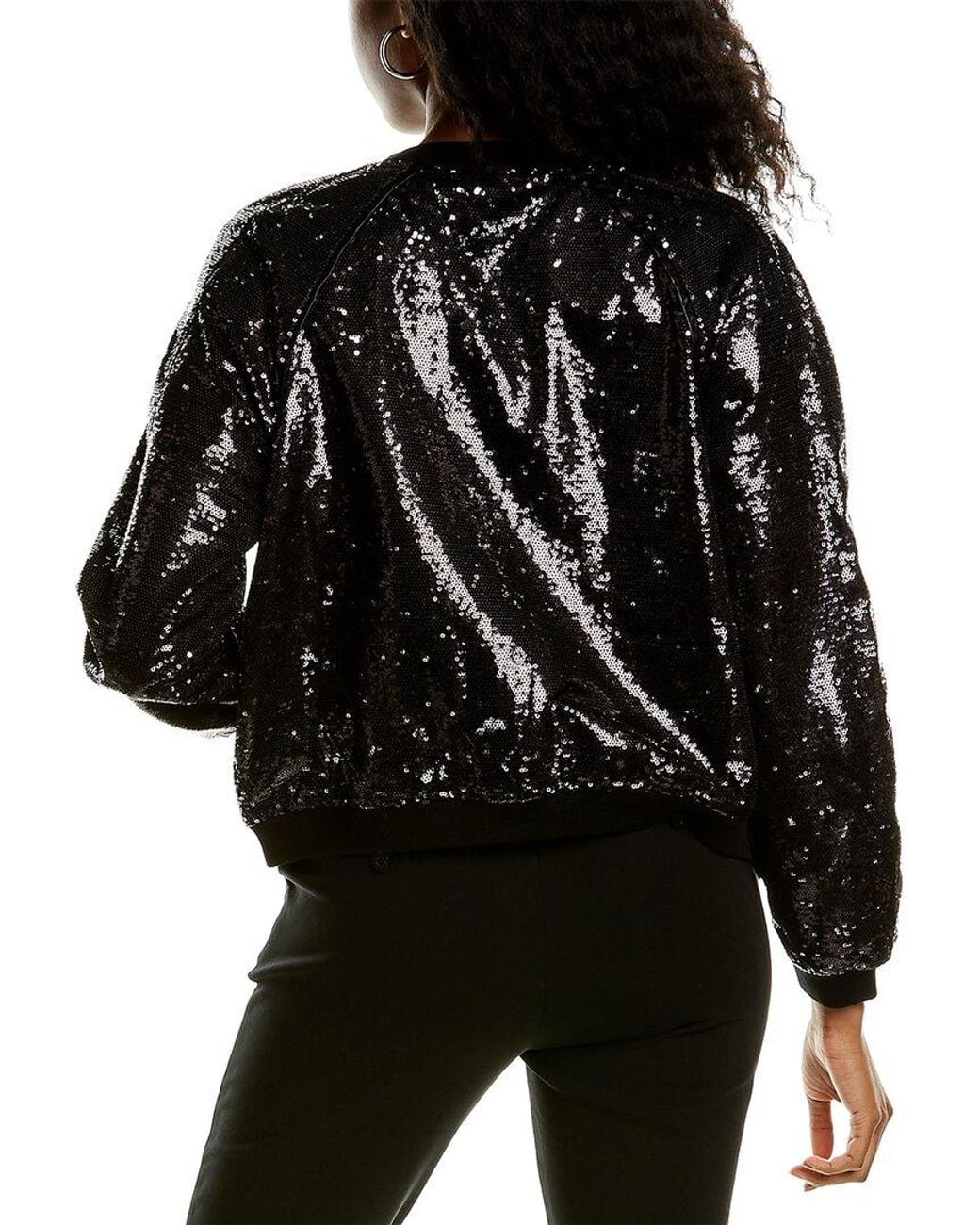 black sequin bomber jacket plus size