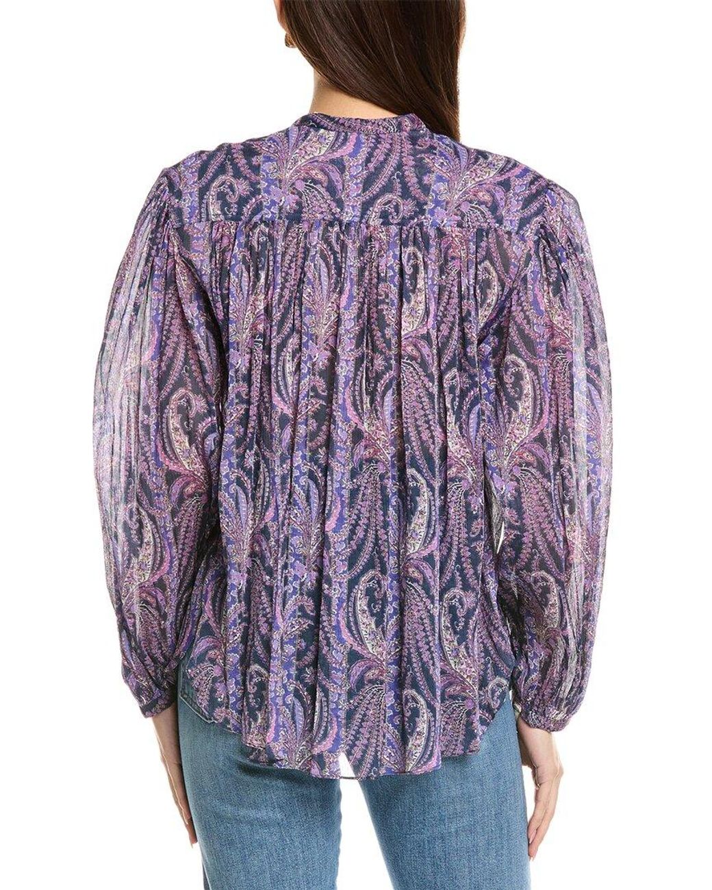 Isabel Marant Purple Isabel Marant E'Toile Zarga Silk-Blended Blouse