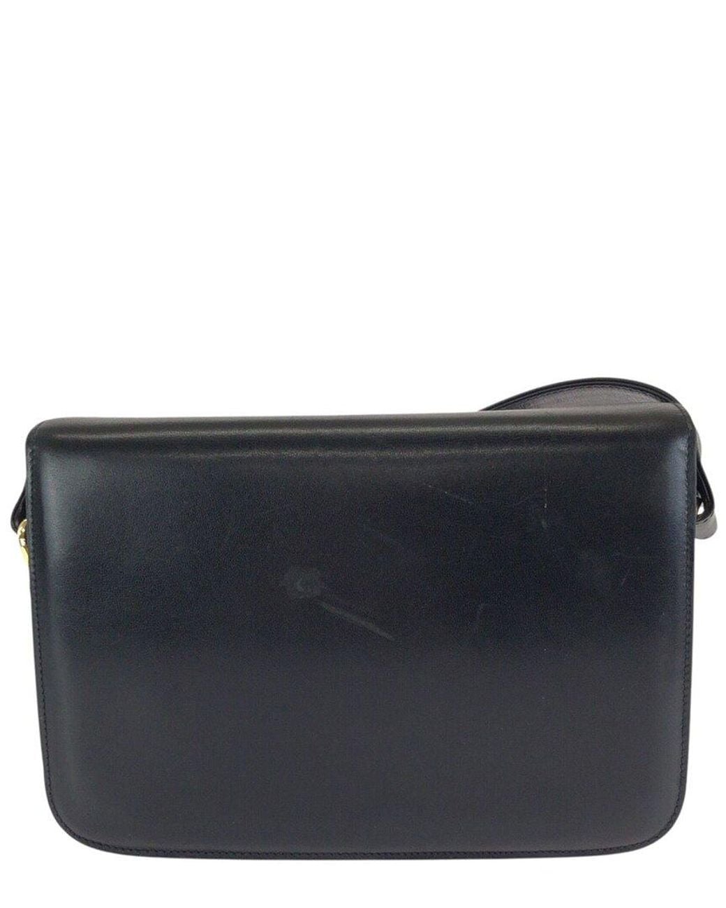Céline Black Calfskin Horse Carriage Shoulder Bag (authentic Pre-loved)