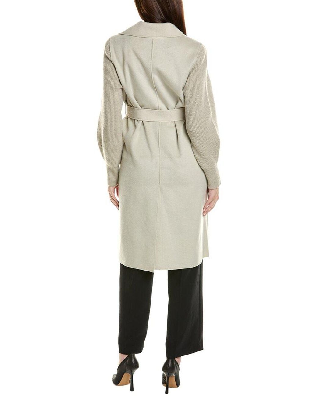 Ellen Tracy Natural Mixed Media Double-Face Coat