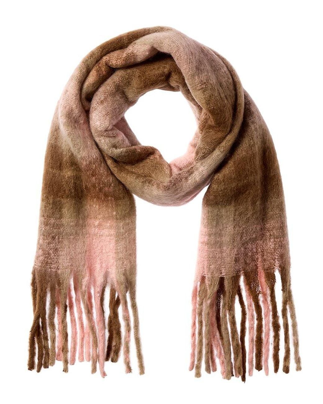 La Fiorentina Brown Plush Fringe Scarf