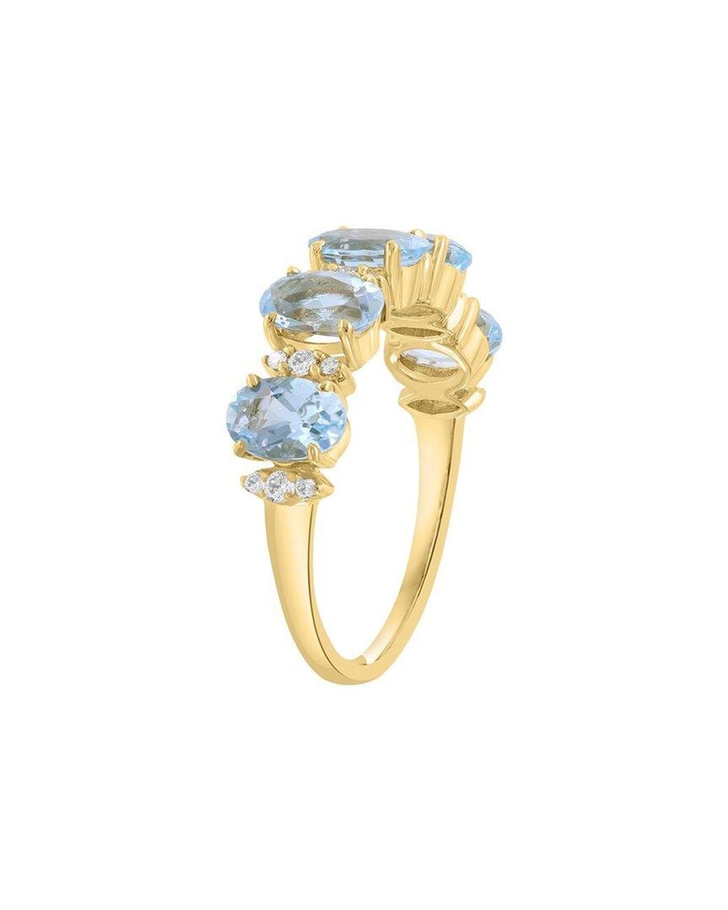 Effy Fine Jewelry White 14K 2.41 Ct. Tw. Diamond & Aquamarine Ring