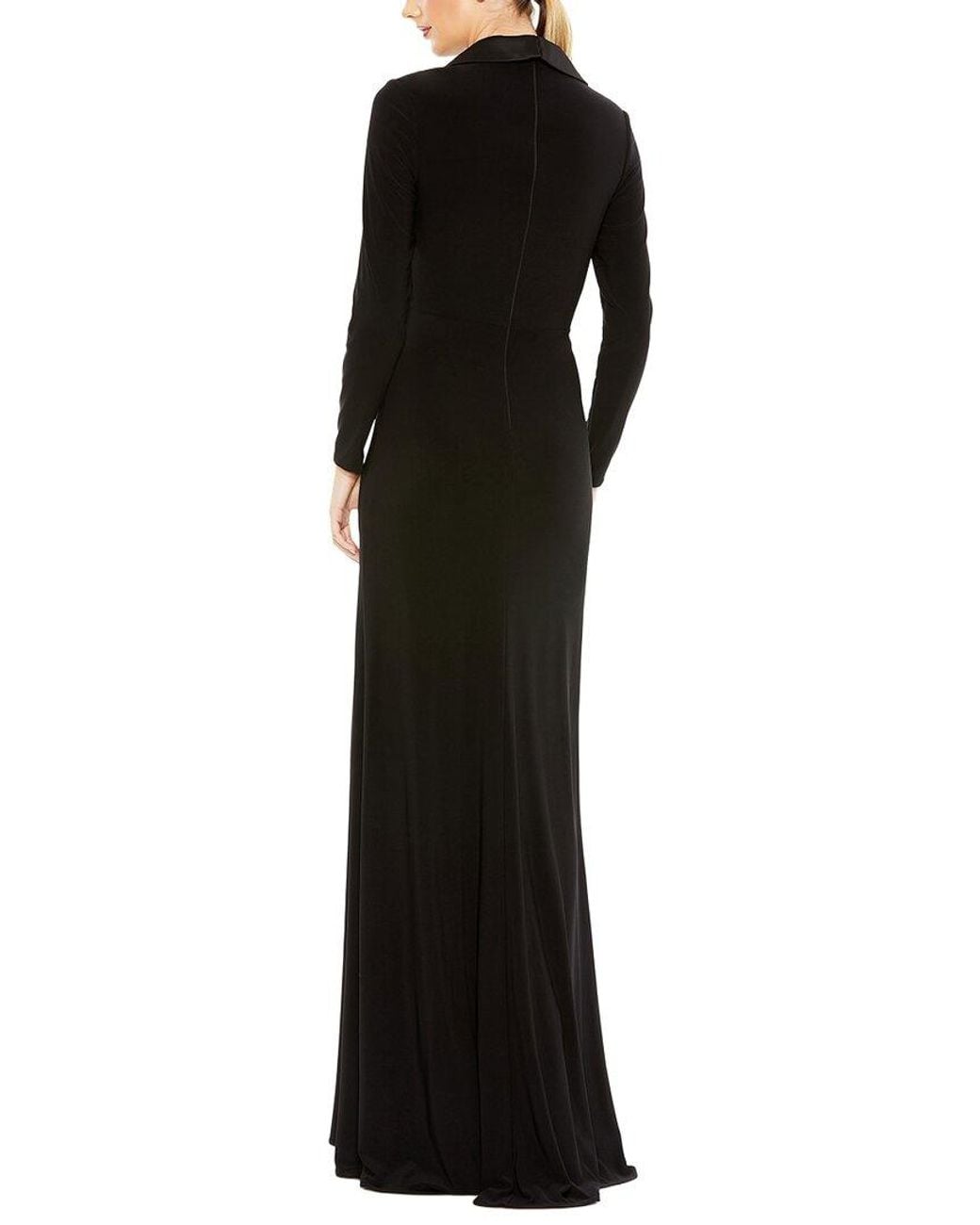 Mac Duggal Black Slit Long Dress
