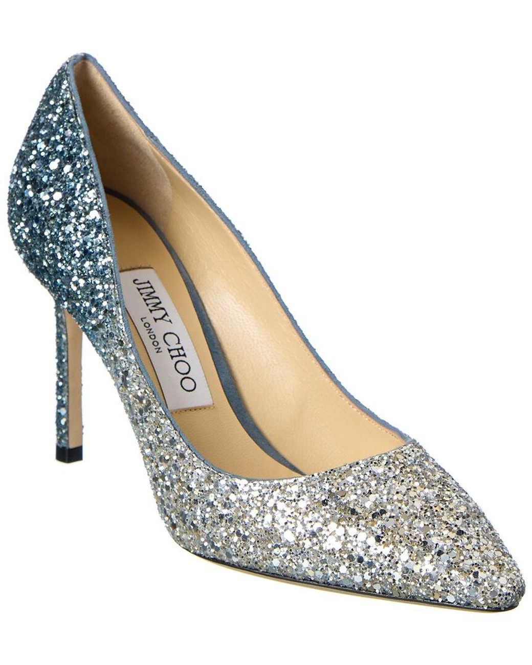 Jimmy Choo Romy 85 Glitter Pump in White | Lyst Canada