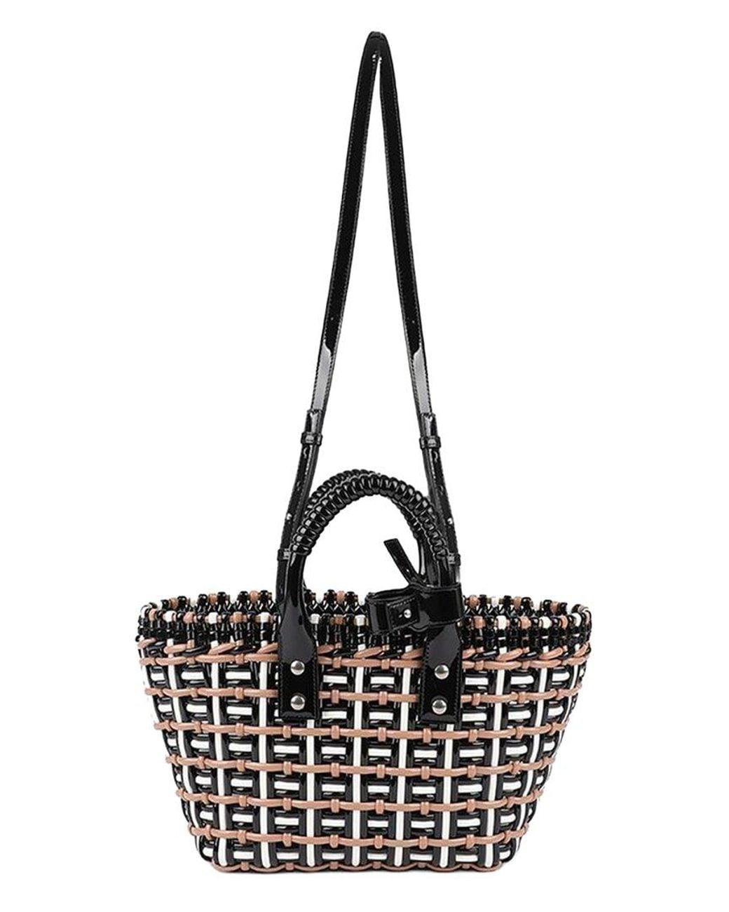 Balenciaga Black Spandex Bistro Xs Basket Two-Way Tote (Authentic Pre-Loved)