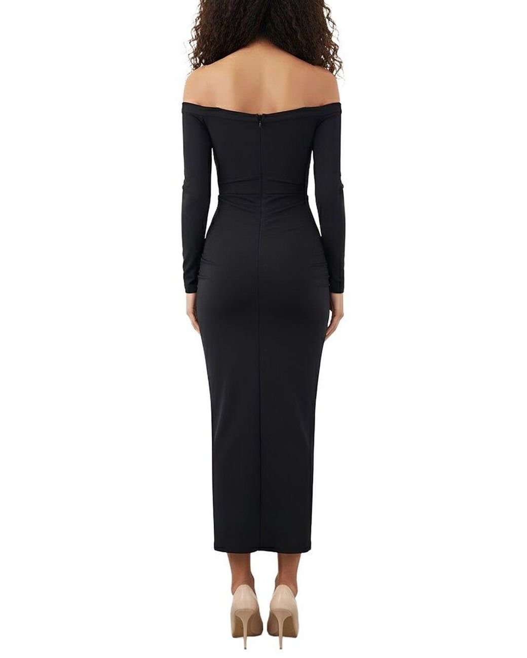 CAMILA BLANCO Black Solid Maxi Dress