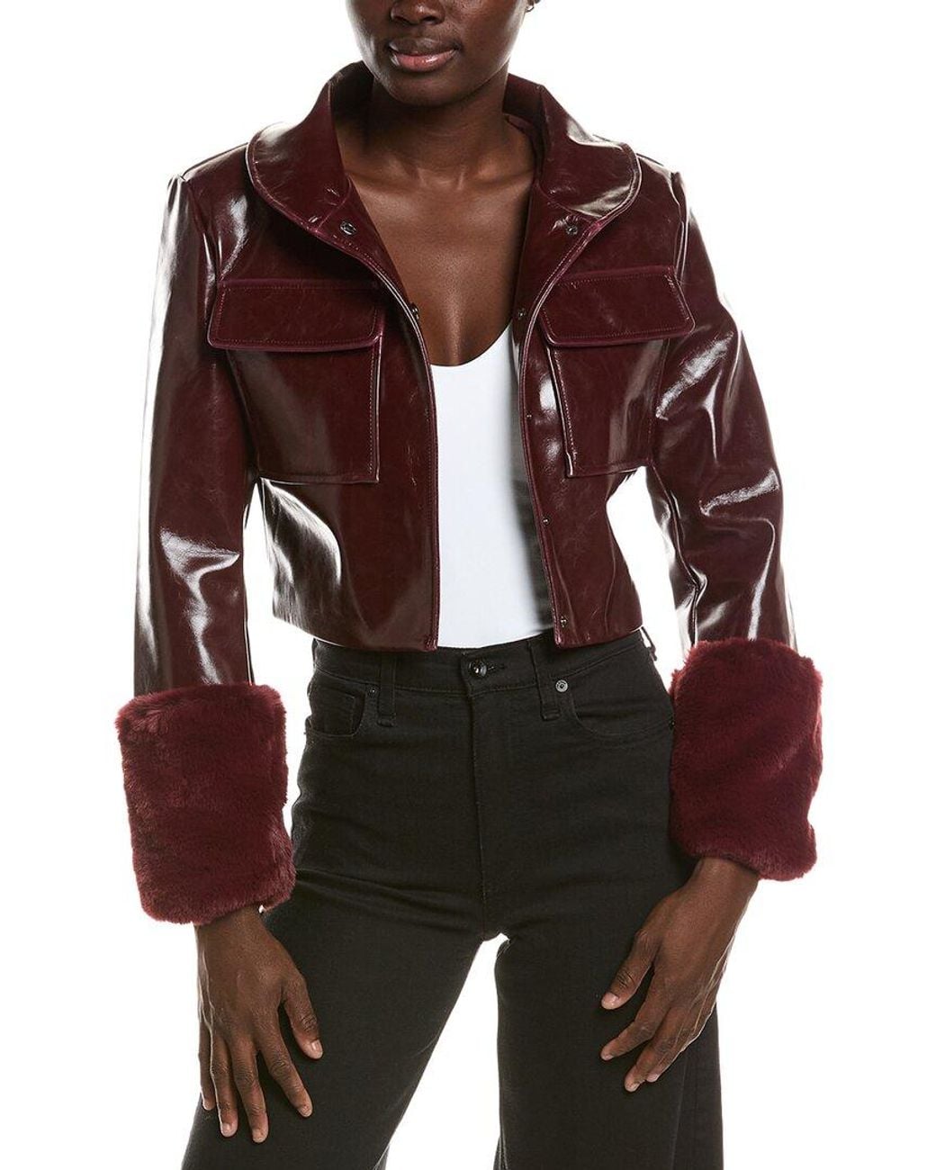 Lamarque Brown Faux Leather Jacket