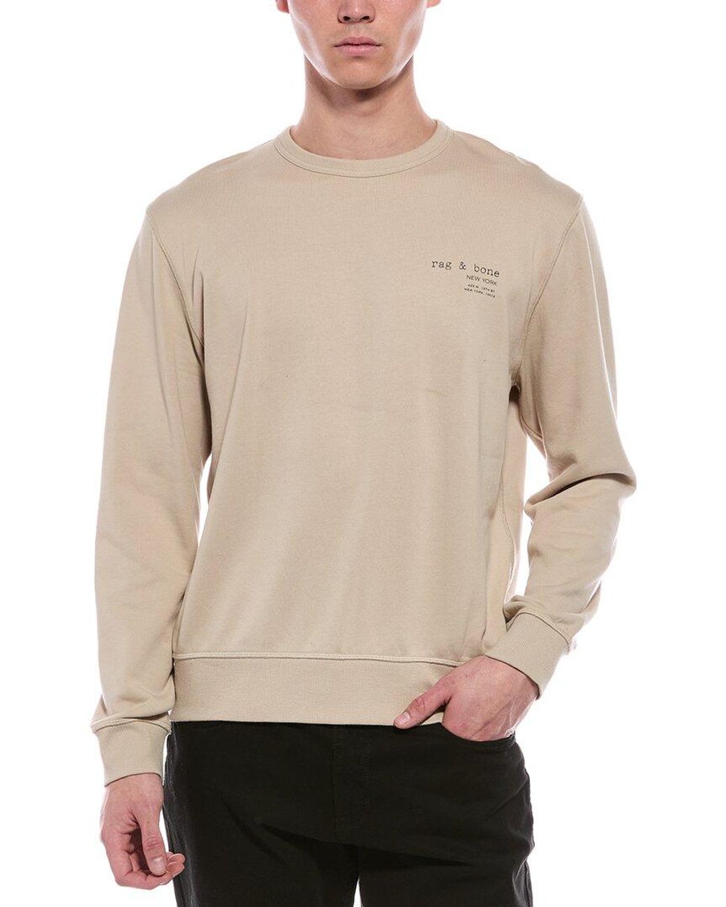 Rag & Bone Natural Massey Crewneck Sweatshirt for men