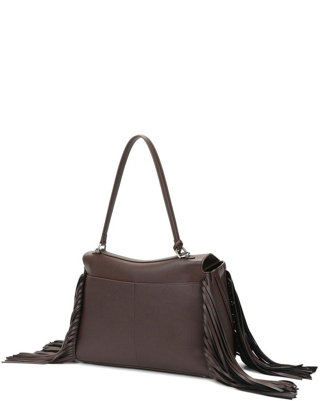 Tiffany & Fred Paris Brown Fringe Leather Shoulder Bag