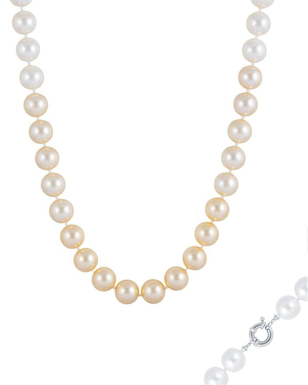 Splendid Metallic 14Mm Pearl Plated Toggle Necklace