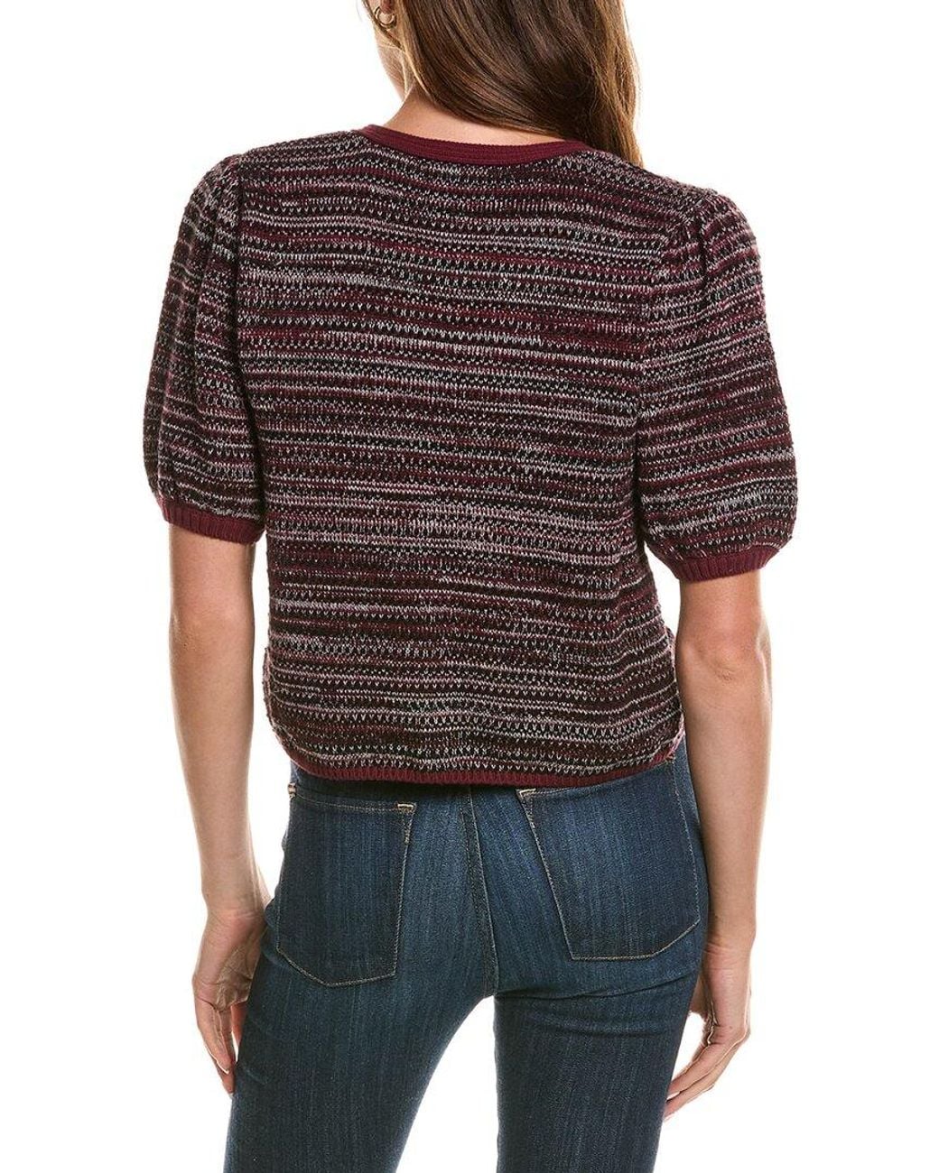 525 America Black Marled Bow Front Cardigan