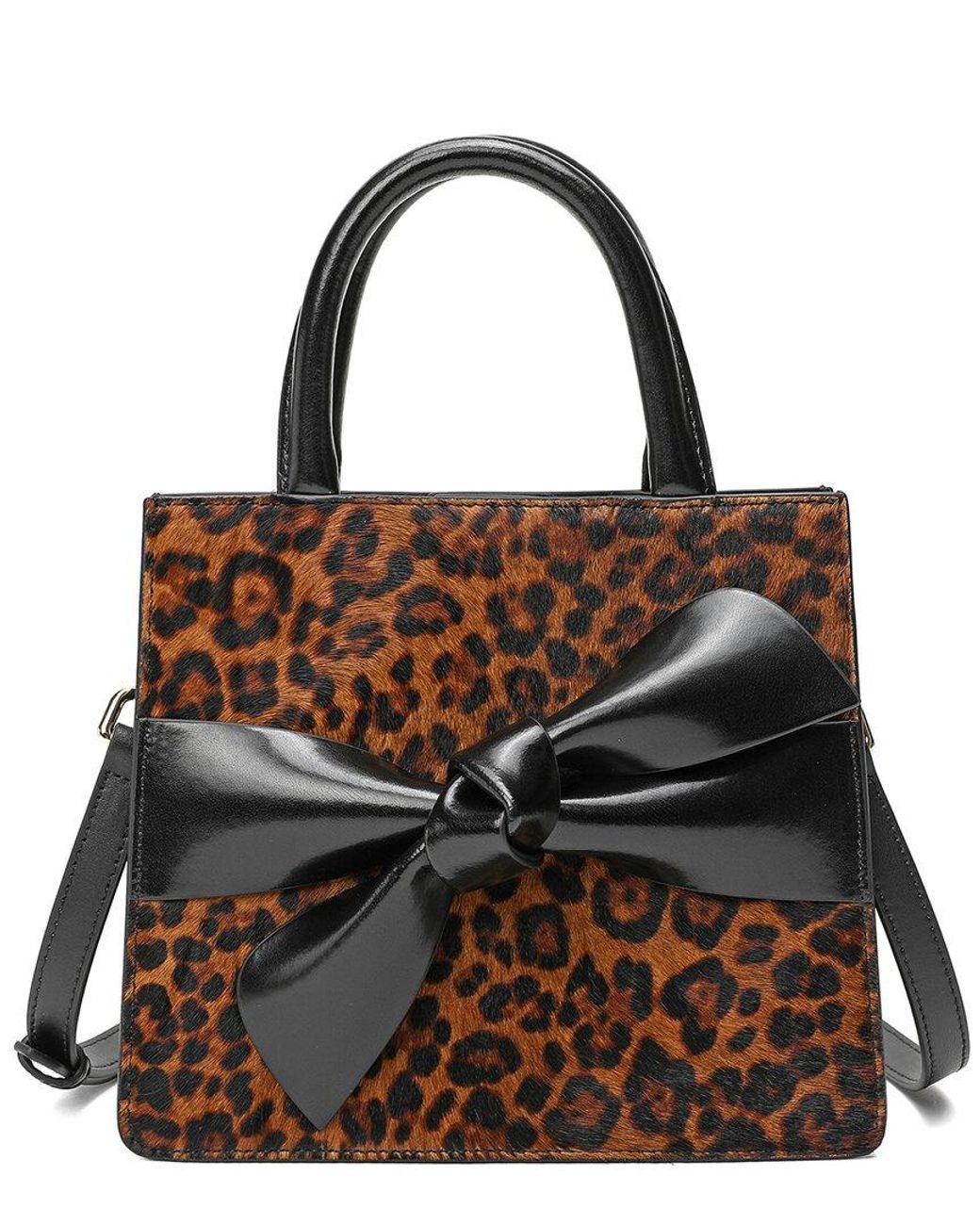 Tiffany & Fred Paris Black Smooth Leather Top-Handle Shoulder Bag