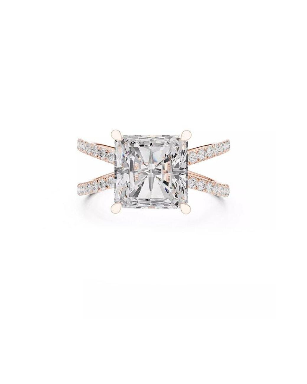 Lab Grown Diamonds White 14K Rose 4.00 Ct. Tw. Lab-Grown Diamond Ring
